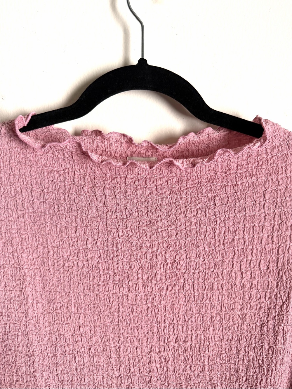 Pink💗 Textured Ruffle-Neck Tunic Top - Picture 4 of 7